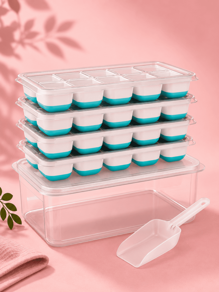 4 Pack Ice Cube Trays for Freezer